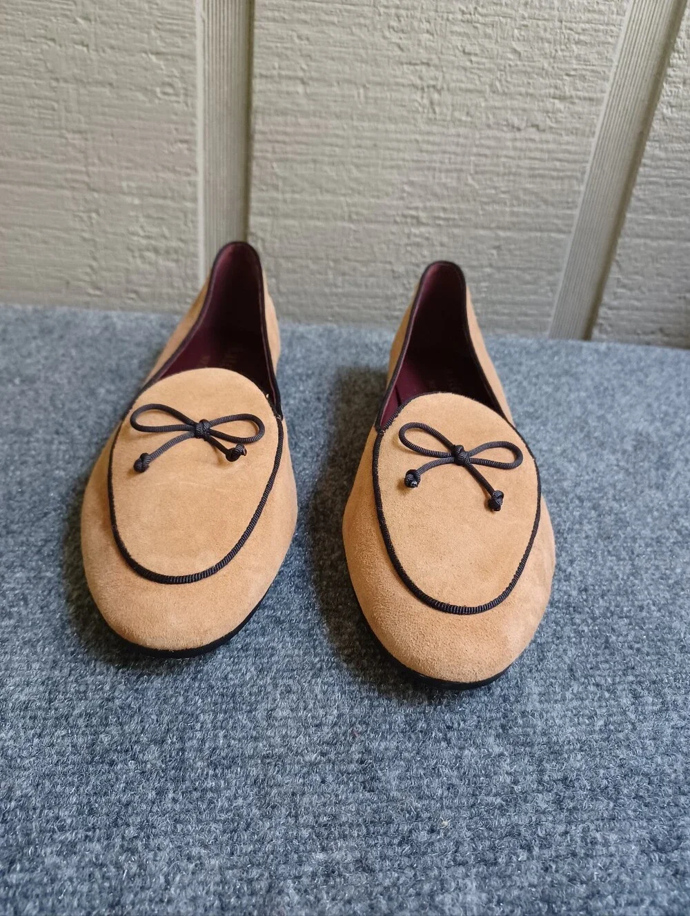 Kate Spade Devi Suede Loafers Size 10 B Women Bow Slip On In Bungalow Brown